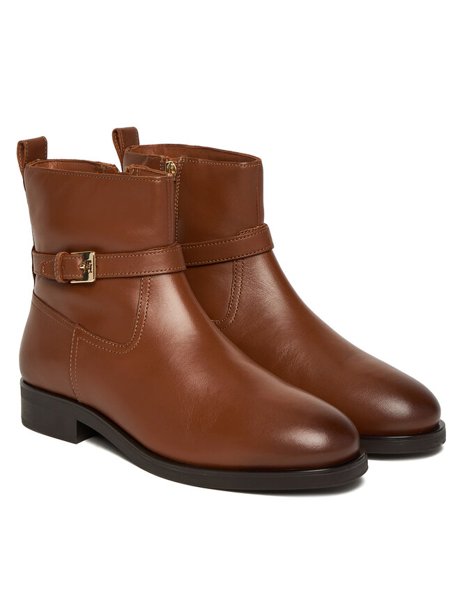 Ботильоны Th Buckle Riding Leather Bootie FW0FW08781 Tommy Hilfiger, коричневый — фото 2