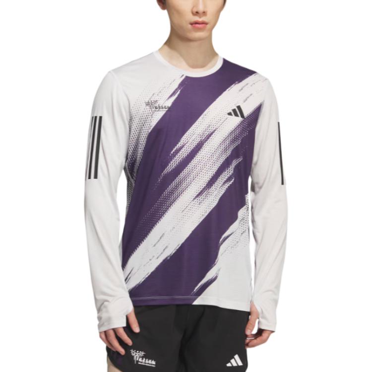 Футболка Marathon FW25 Unisex Adidas, серый/фиолетовый — фото 3