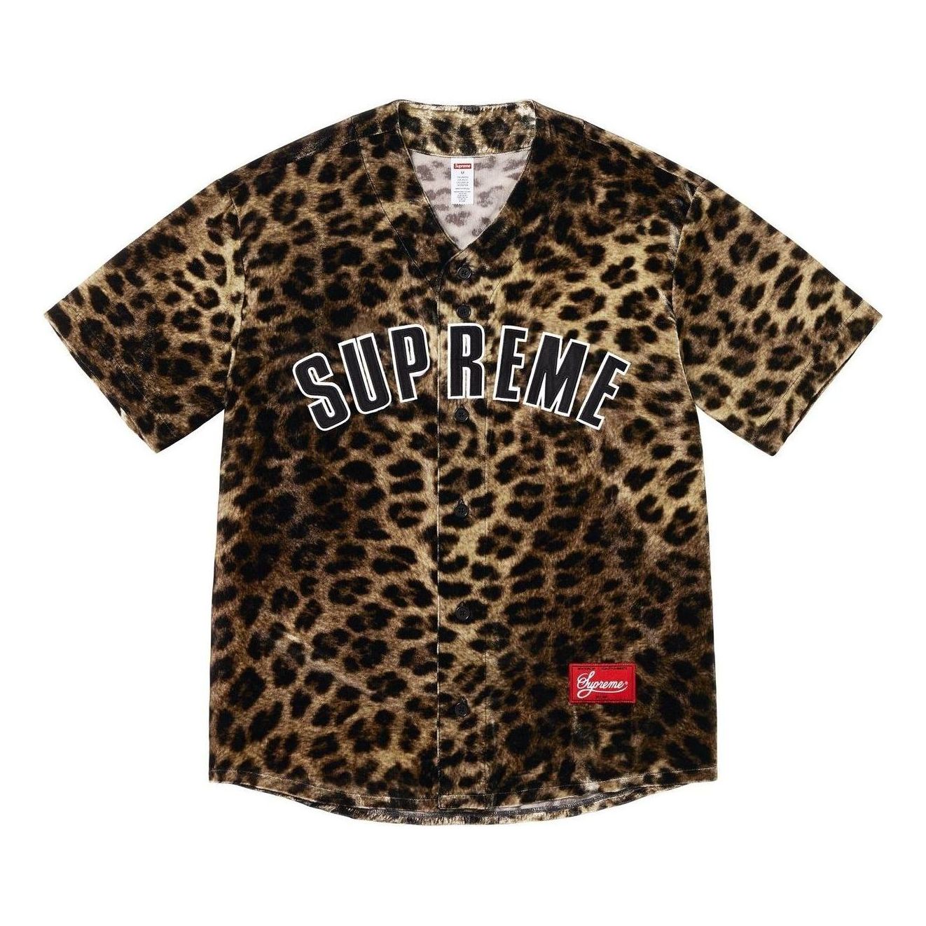Бейсбольная майка Supreme Velvet с леопардовым принтом