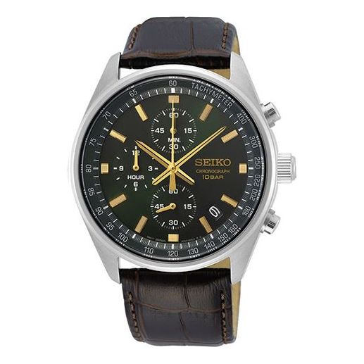 

Часы Men's SEIKO Three Eyes Sports Business Belt Watch Black, черный