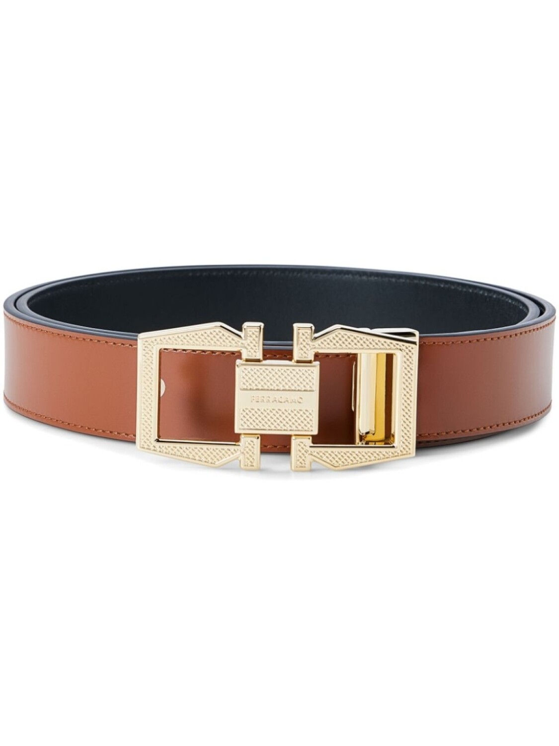 

Ferragamo двусторонний пояс Ганчини, коричневый