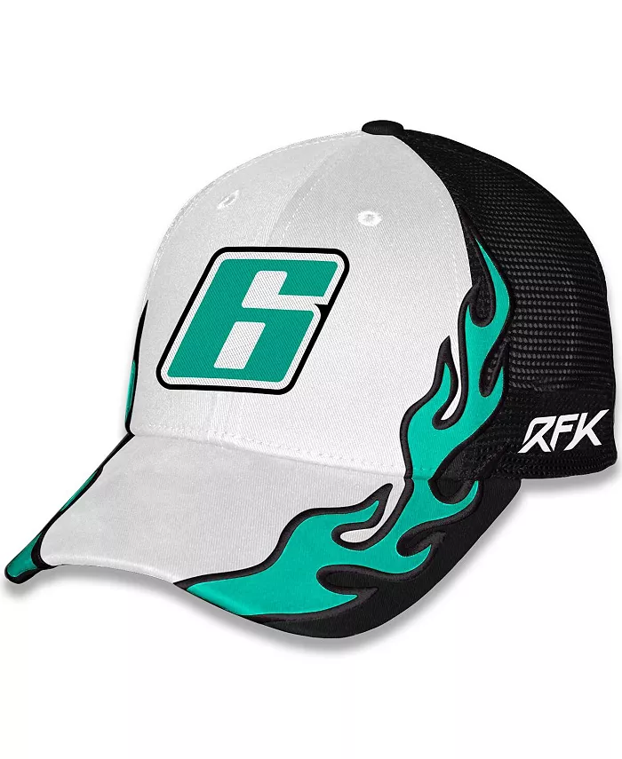 

Мужская и женская черно-белая регулируемая кепка Brad Keselowski BuildSubmarines.com Flame Trucker Checkered Flag Sports