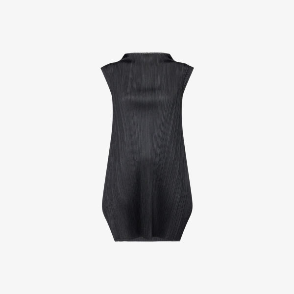 

Топ без рукавов вязаный с ажурным узором Pleats Please Issey Miyake, черный