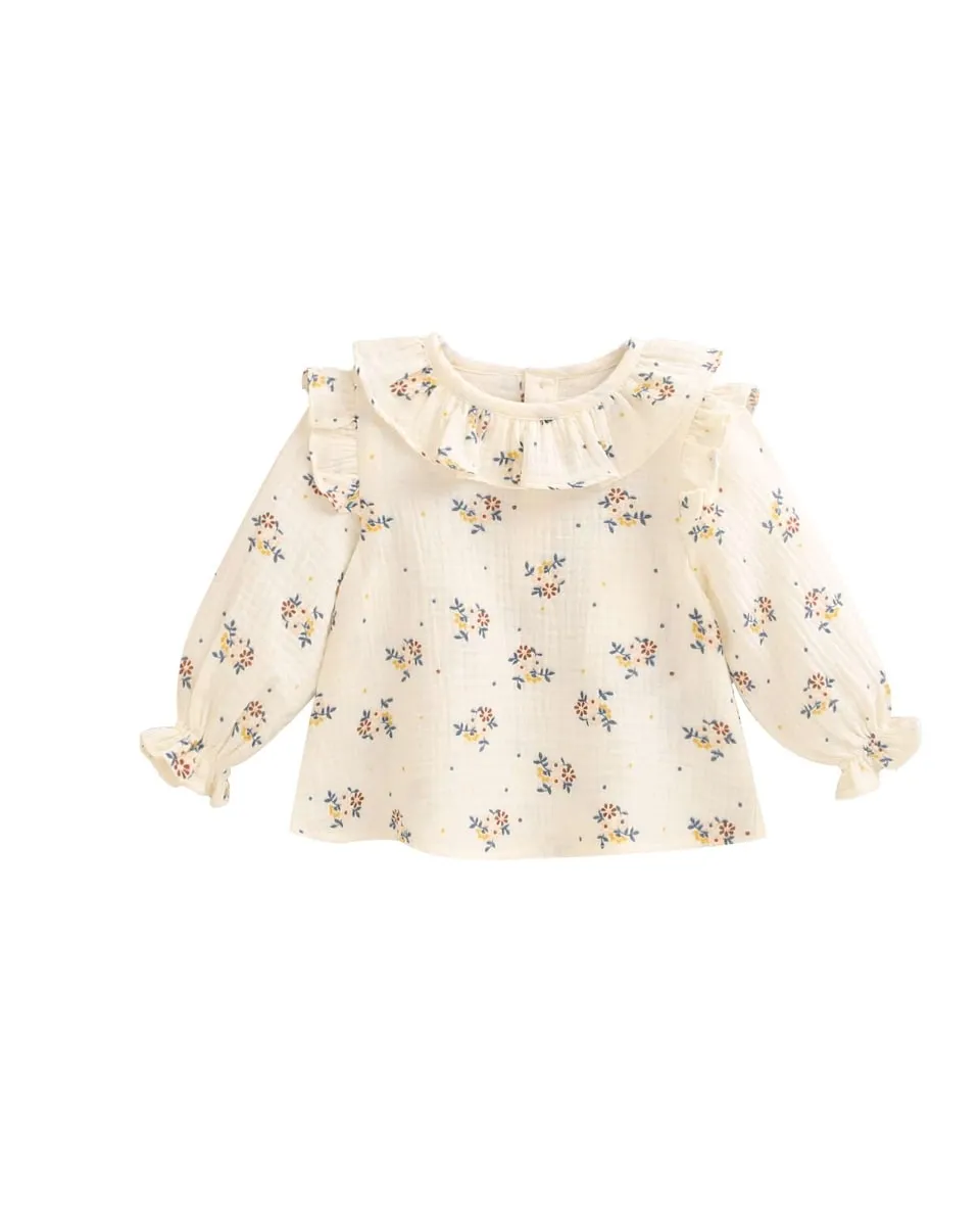 

Блузка для малыша из муслина с цветочным принтом Dadati, бежевый