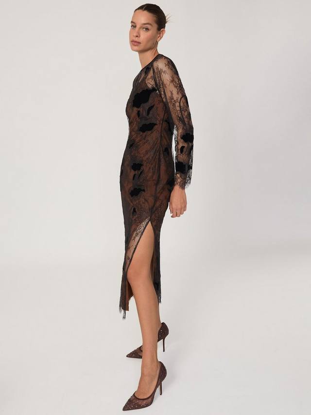 

Платье миди Lulu с кружевными деталями Reiss, Black