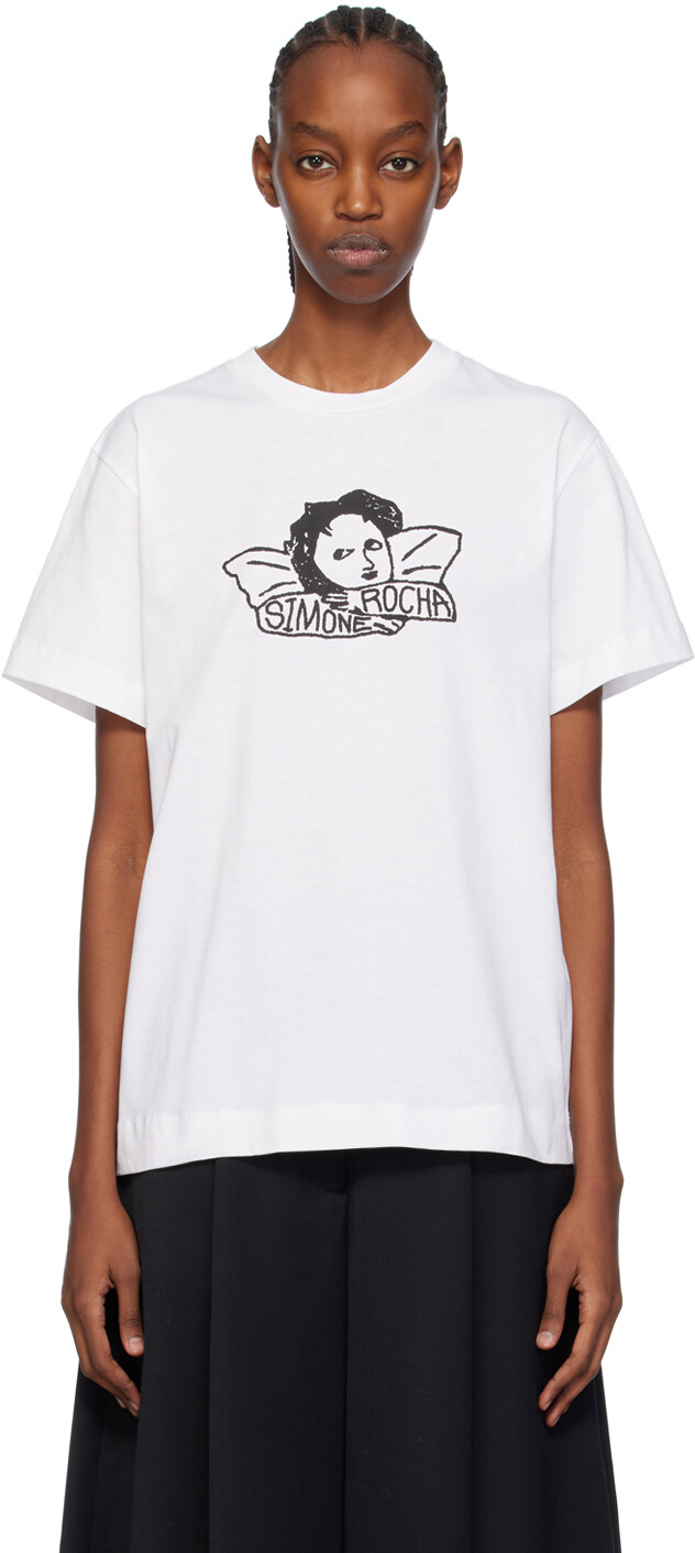 

Детская футболка «Белый ангел» Simone Rocha, цвет White/Black