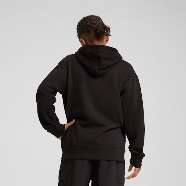 Свободная толстовка с капюшоном для больших детей Puma Wardrobe Essentials, черный — фото 2