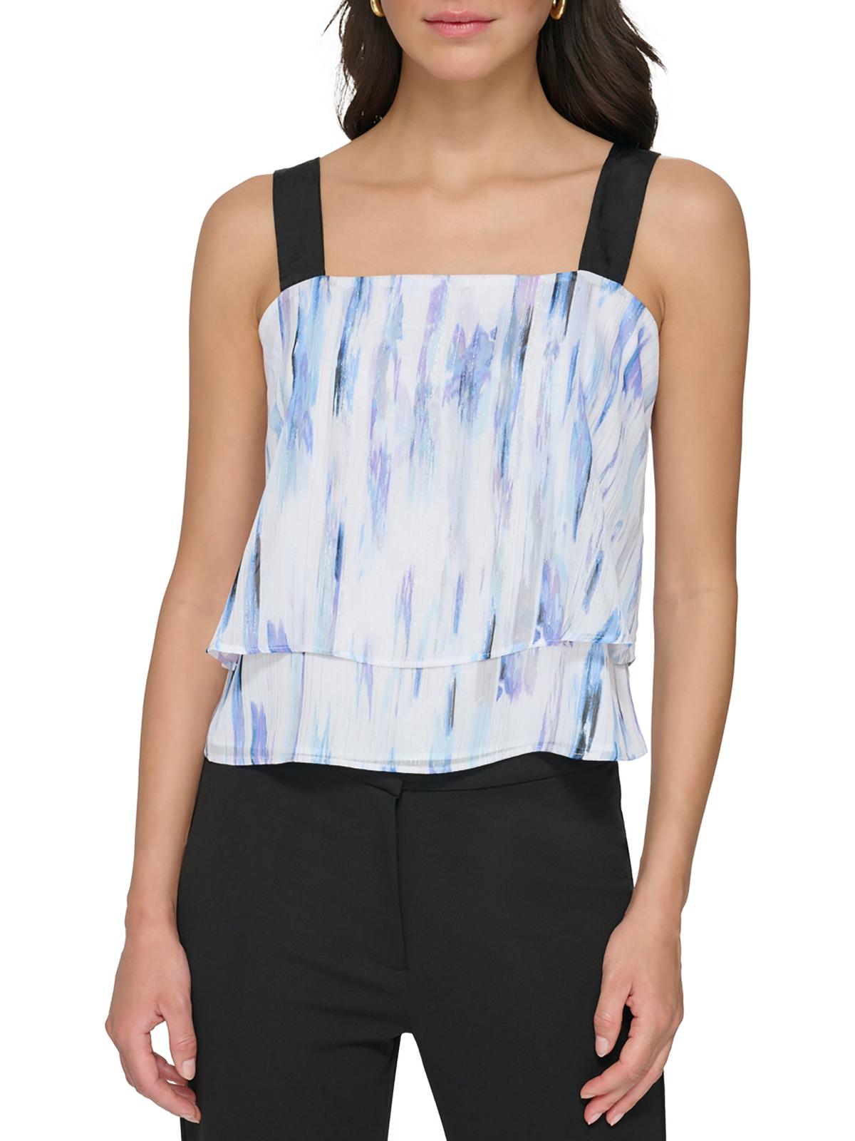 

Майка-топ женская DKNY, цвет white/flint multi