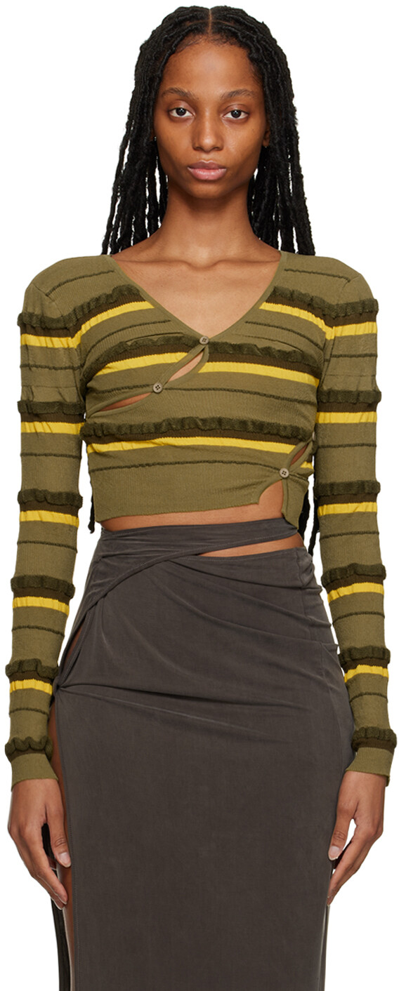 

Зеленый Le Raphia Le Cardigan Tordu Кардиган Темный Jacquemus