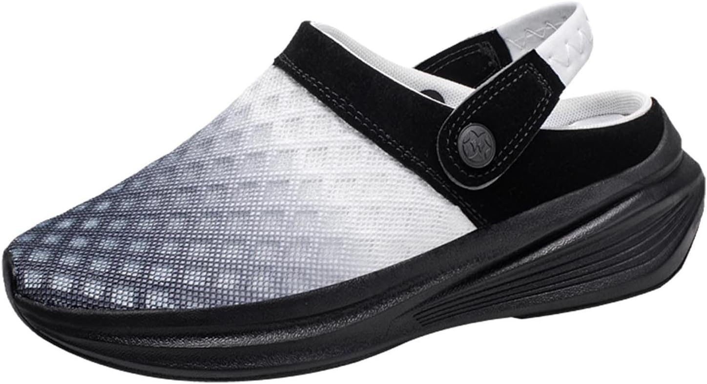 

Женские и мужские сабо для сада, унисекс сандалии на пляж, легкие сетчатые туфли без застежки, повседневная обувь Frtubop, черный