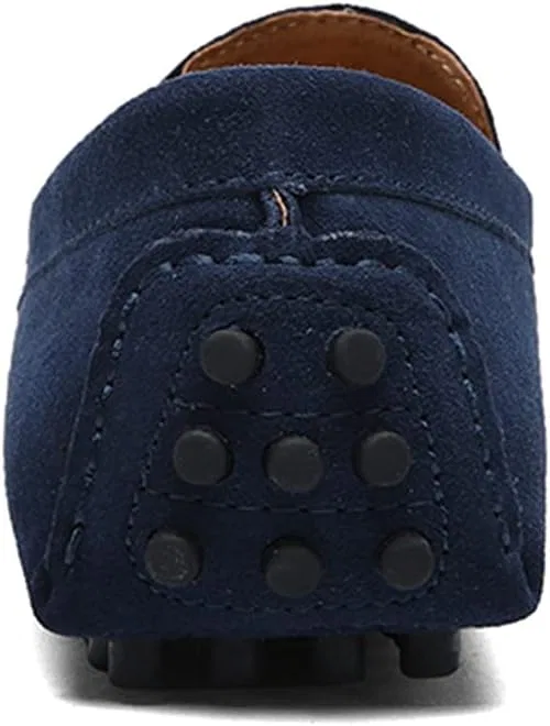 Лоферы замшевые с бантом Mens Comfortable Driving Walking Suede Bow Buckle Penny Loafers Boat Shoes, синий LITNERMIA — фото 3