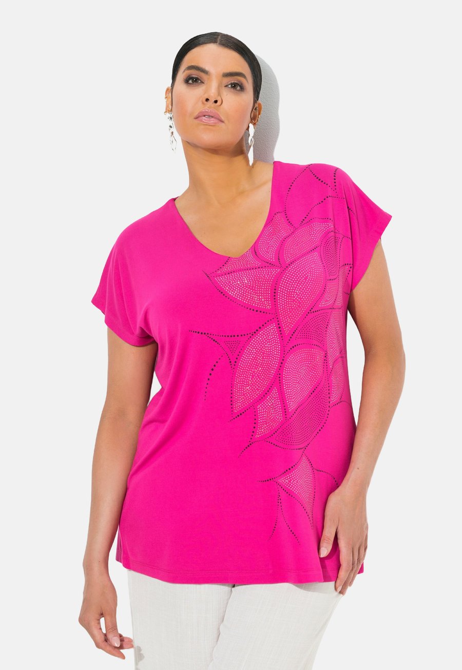 

Блуза Ulla Popken RHINESTONE TEE, Pink