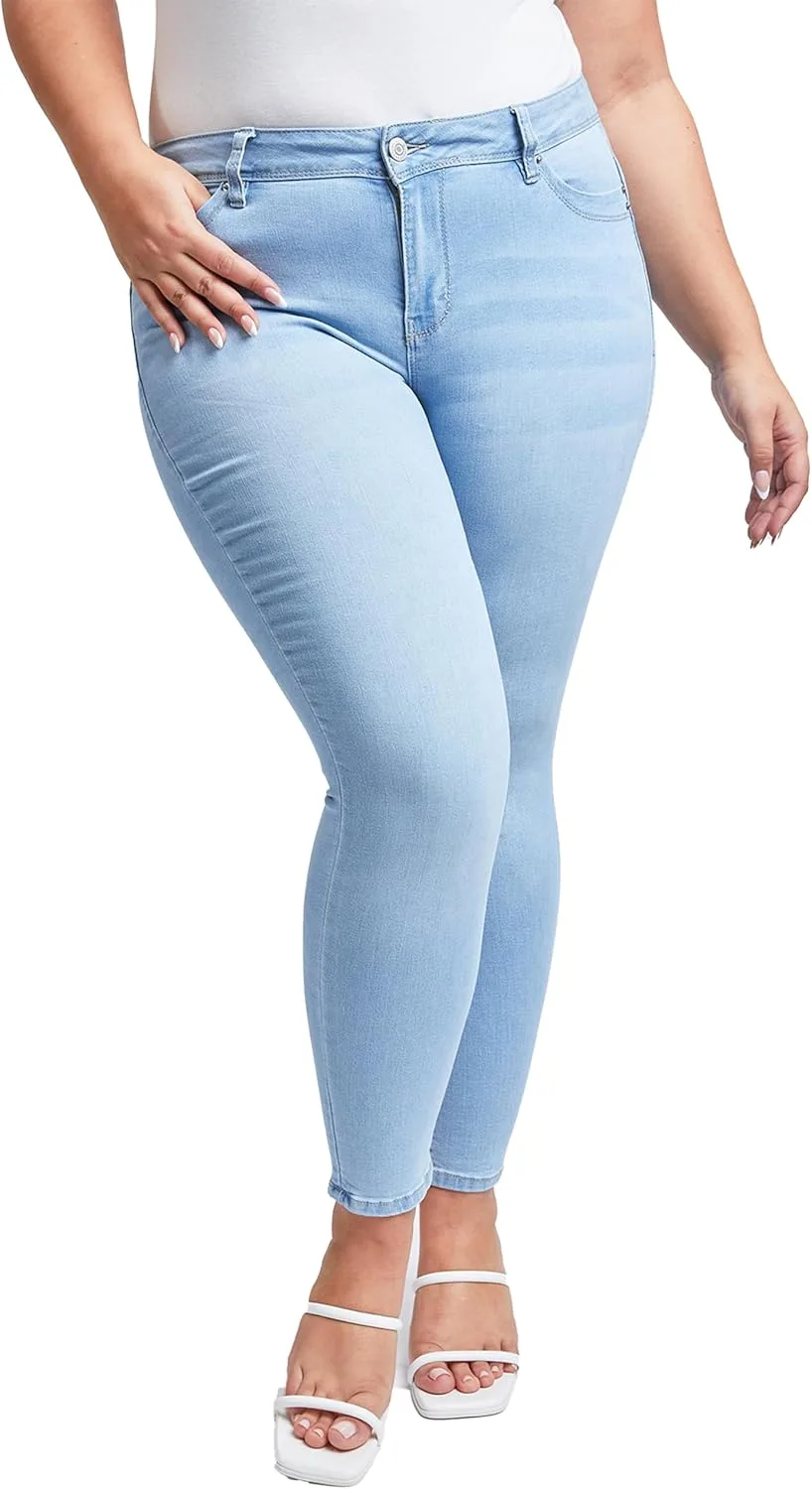 

YMI Womens Wannabettabutt Mid-Rise Skinny Jean из переработанных волокон