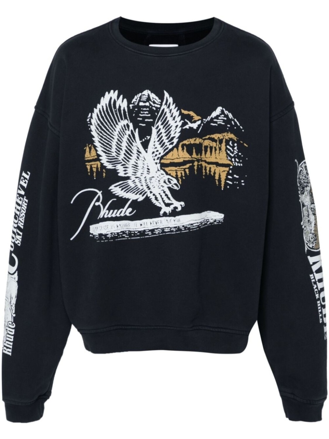 

RHUDE хлопковая толстовка с графическим принтом, черный
