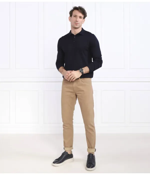 Di lana Поло lancione regular fit Boss, темно-синий — фото 2