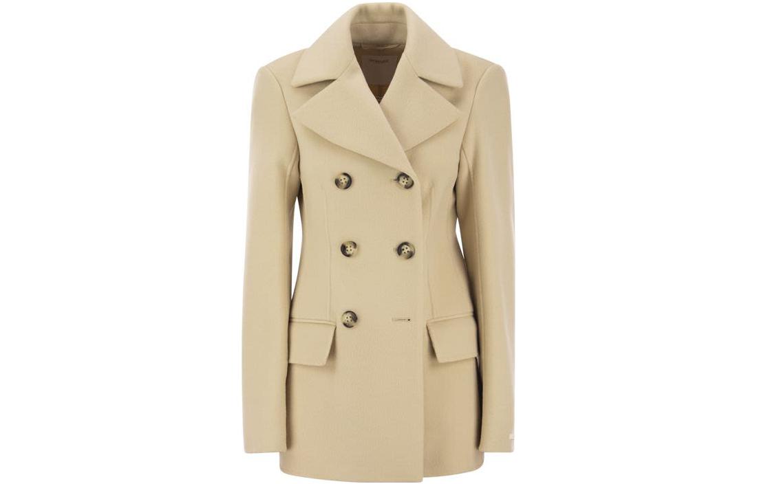 

SportMax Двубортное пальто с длинными рукавами, Ivory