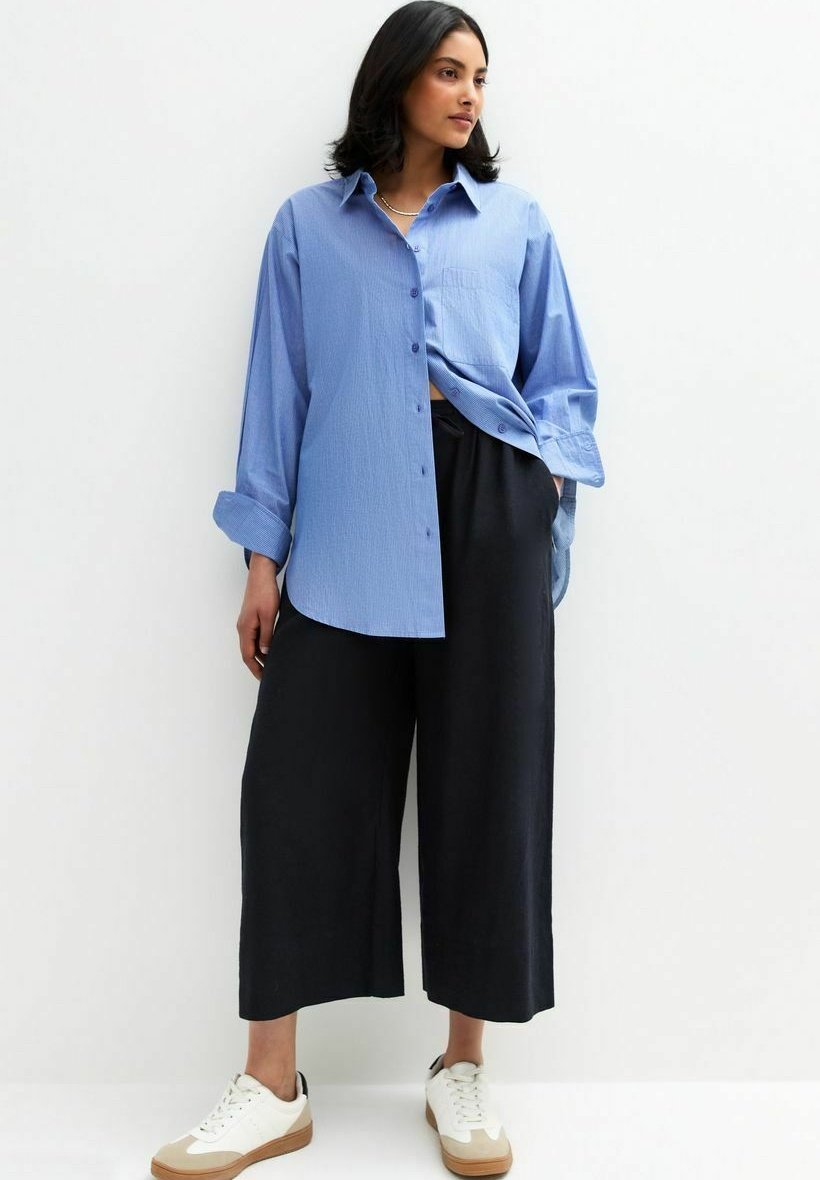 

Брюки LINEN BLEND CROPPED New Look, темно-синий