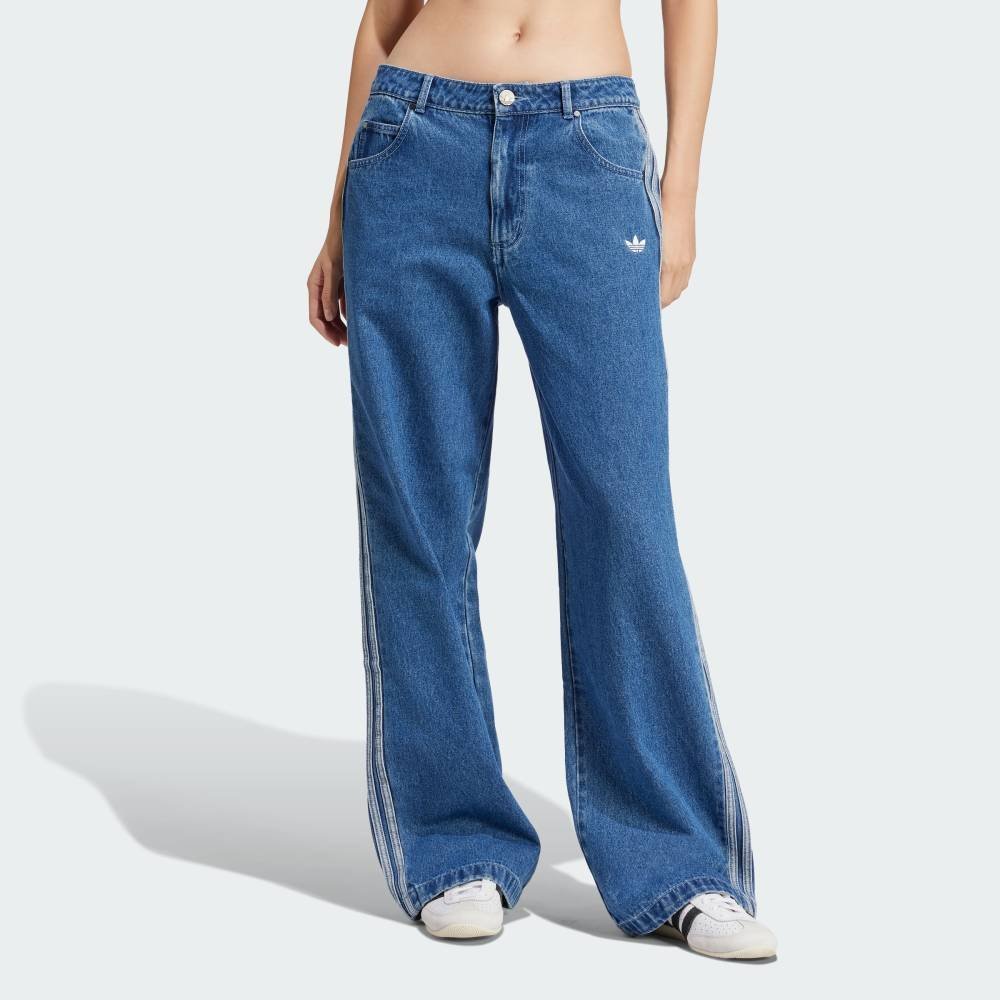 Спортивные брюки Adicolor Denim с тремя полосками Adidas, blue