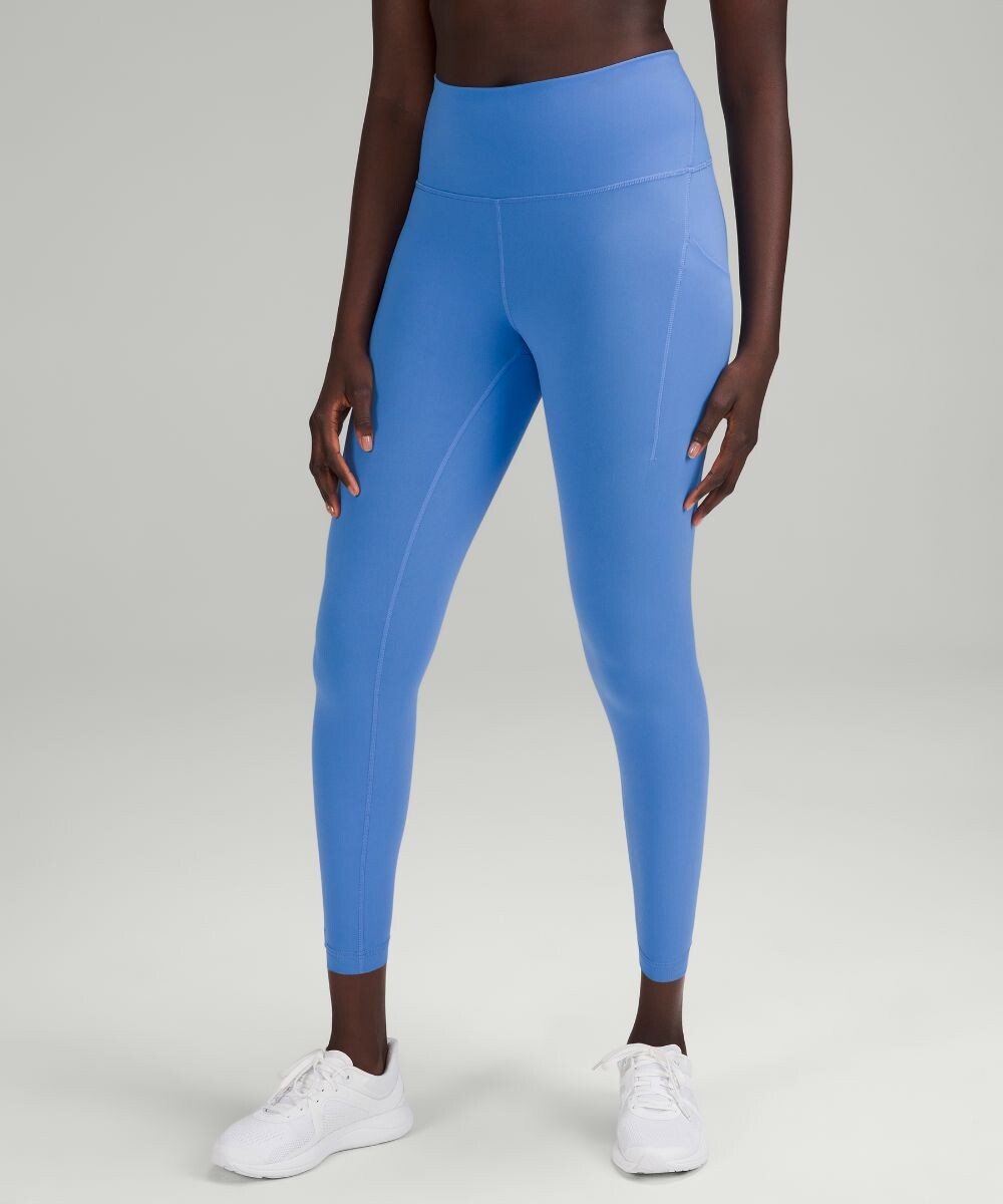 

Высокие леггинсы с карманами Wunder Train Lululemon, синий
