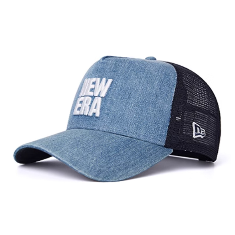 

New Era Хлопковая полиэстеровая бейсболка унисекс джинсового синего цвета, Denim Blue