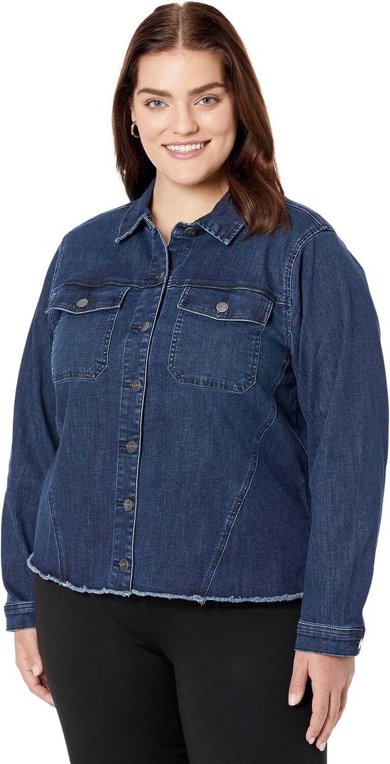 

Куртка Plus Size Frayed Hem Denim Jacket NYDJ, цвет Underground