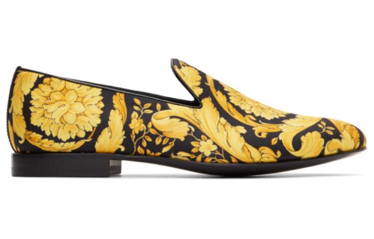 Женские туфли Versace с принтом, желто-черный — фото 2