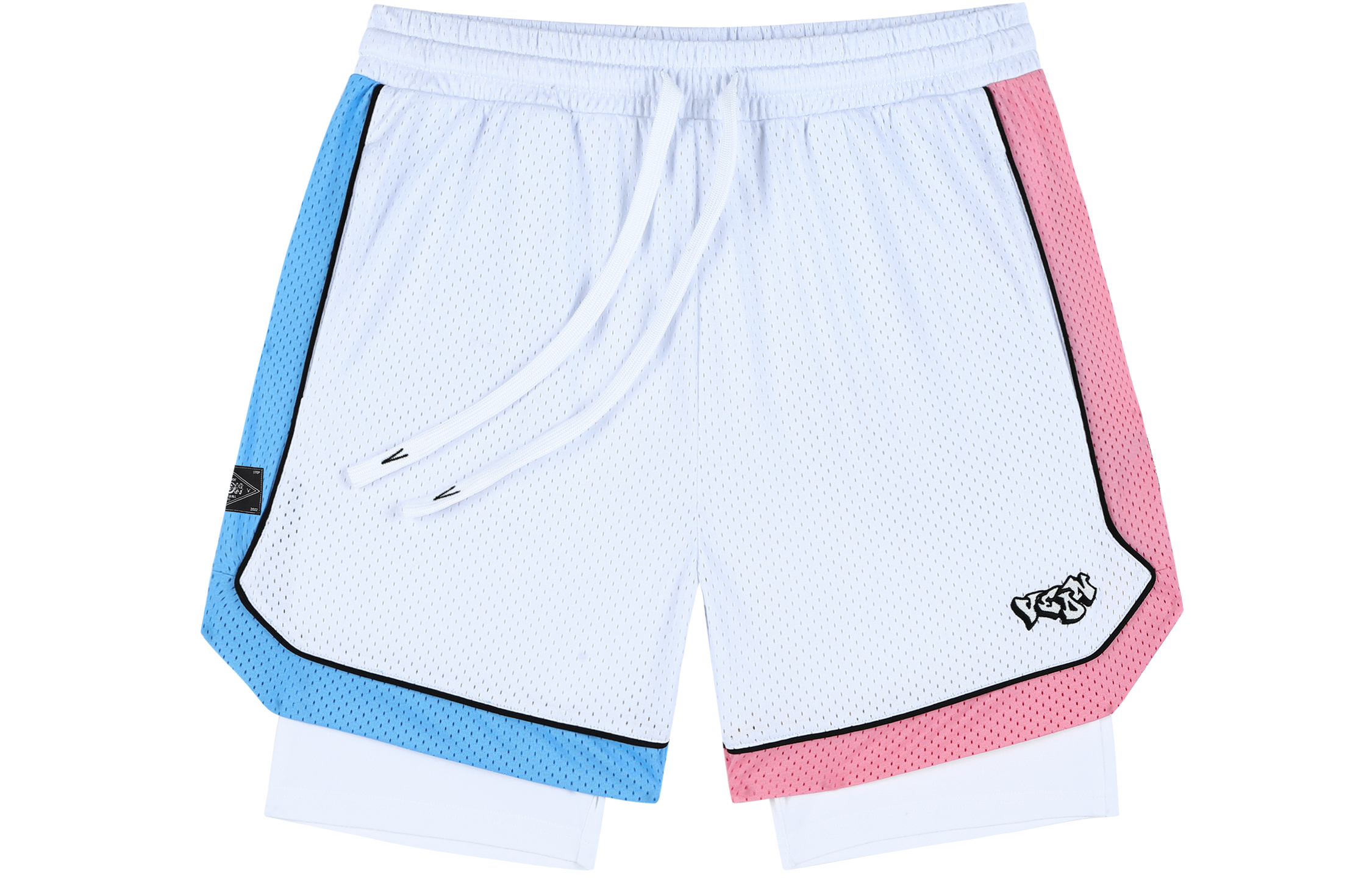 

Баскетбольные шорты унисекс VEIDOORN, Pink/Blue and Knee Strap