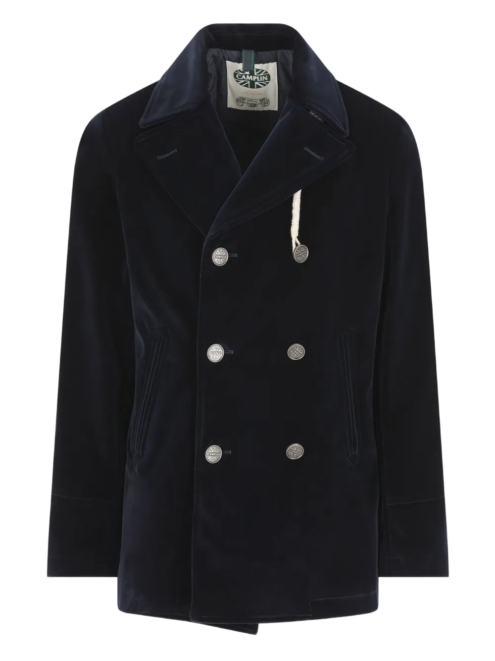 

Двубортное пальто из бархата Camplin, синий