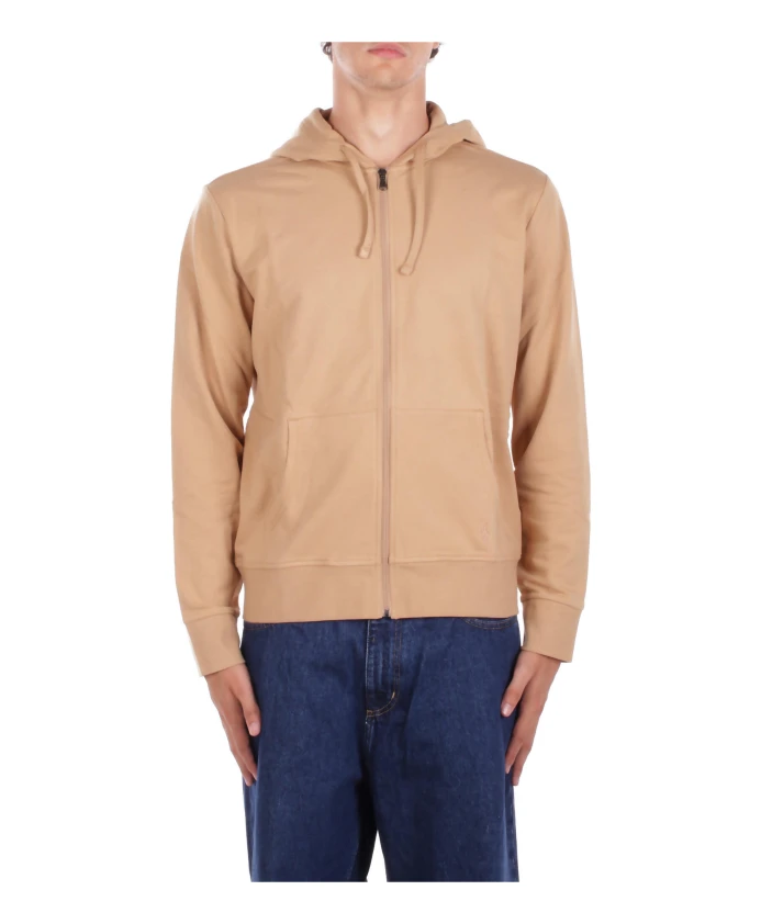 

Пуловер верблюжьего цвета с капюшоном и застежкой-молнией. Polo Ralph Lauren, коричневый