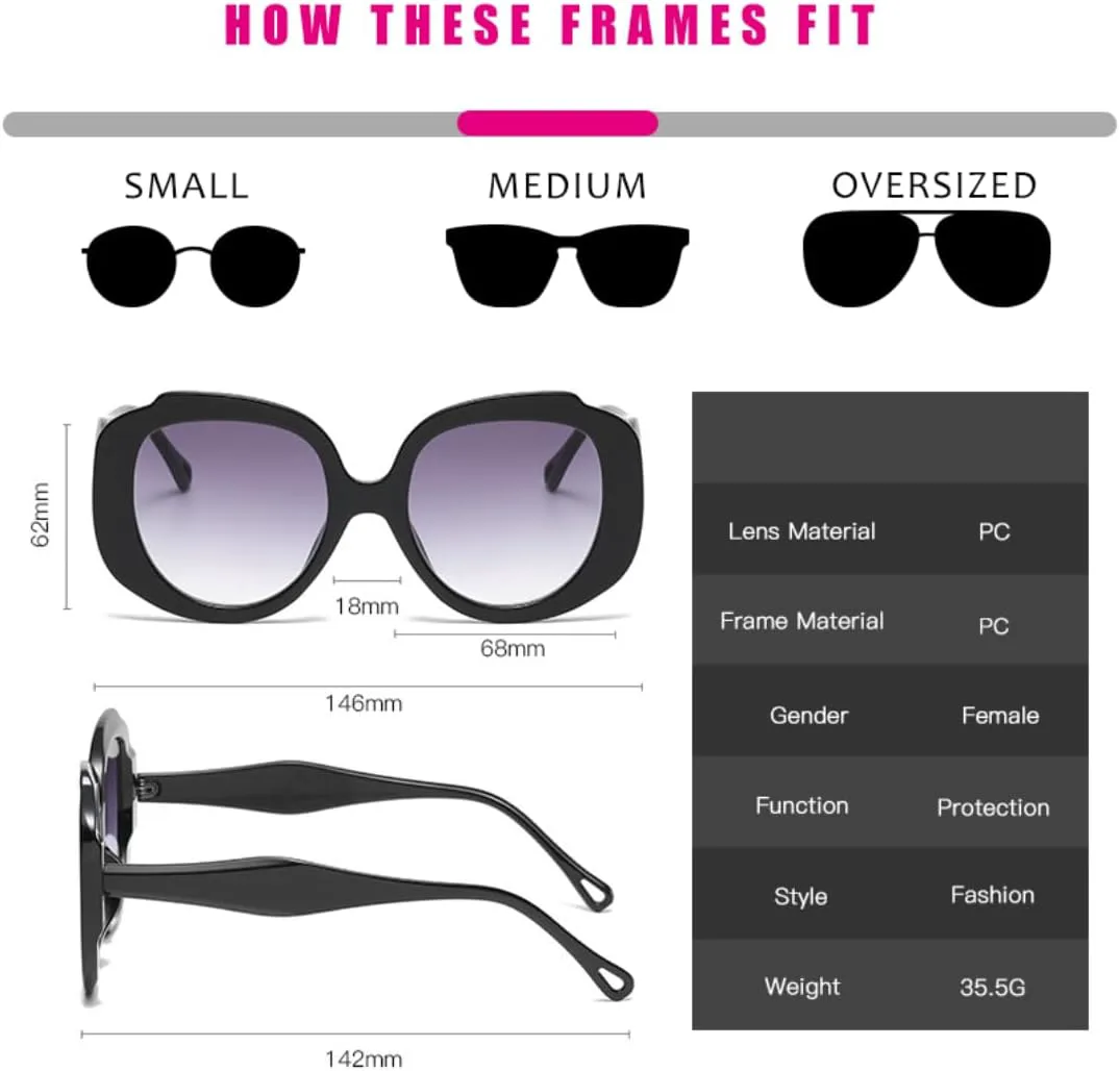 

Солнцезащитные очки с защитой UV400 | Большая круглая зеленая оправа | для женщин и мужчин | для занятий спортом на открытом воздухе и вождения DSVIGF, 07