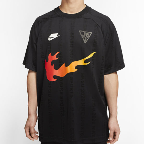 Футболка спортивная nsw flame logo print джерси Nike, черный — фото 3