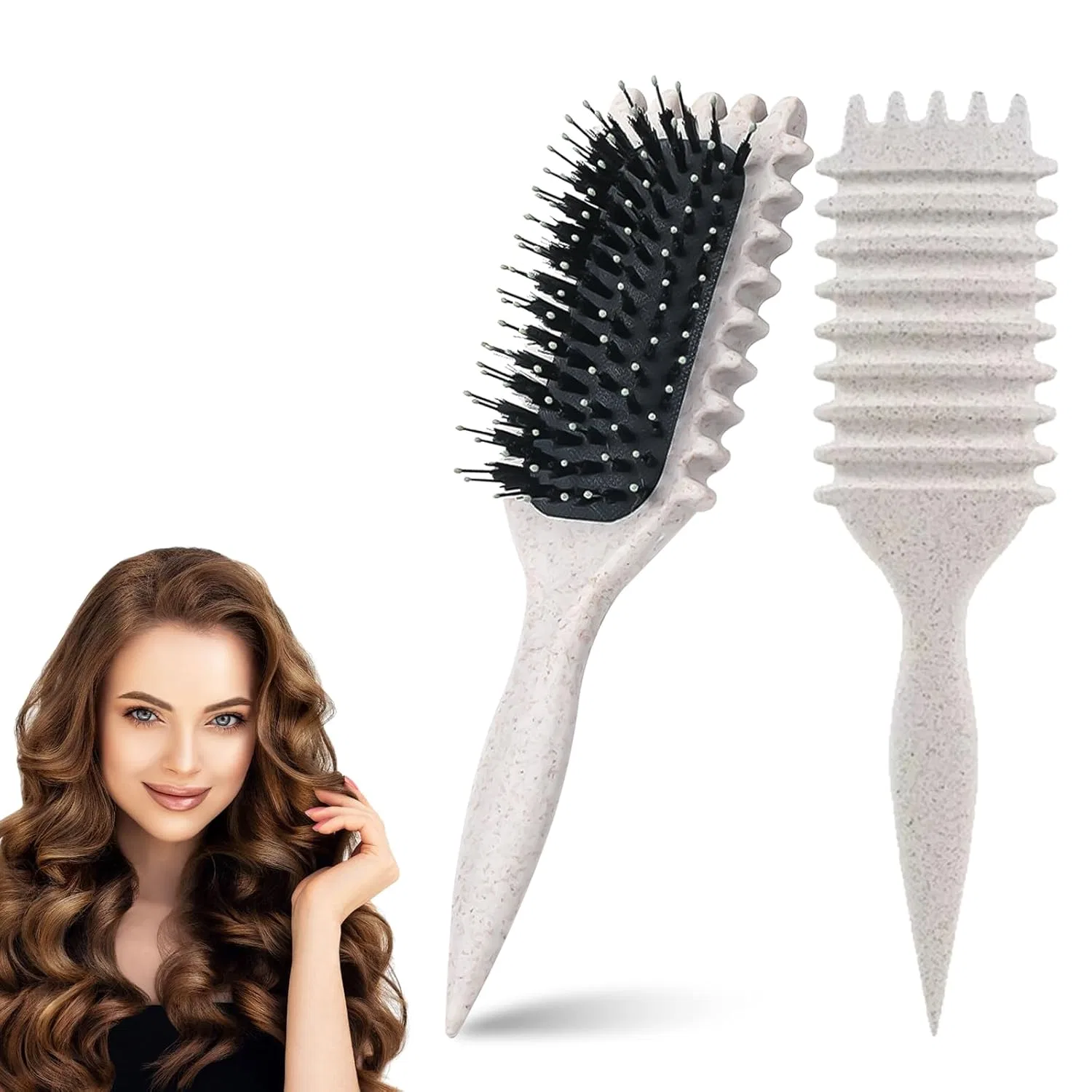 Щетка для вьющихся волос Curl Define Styling Brush Yeria, Beige