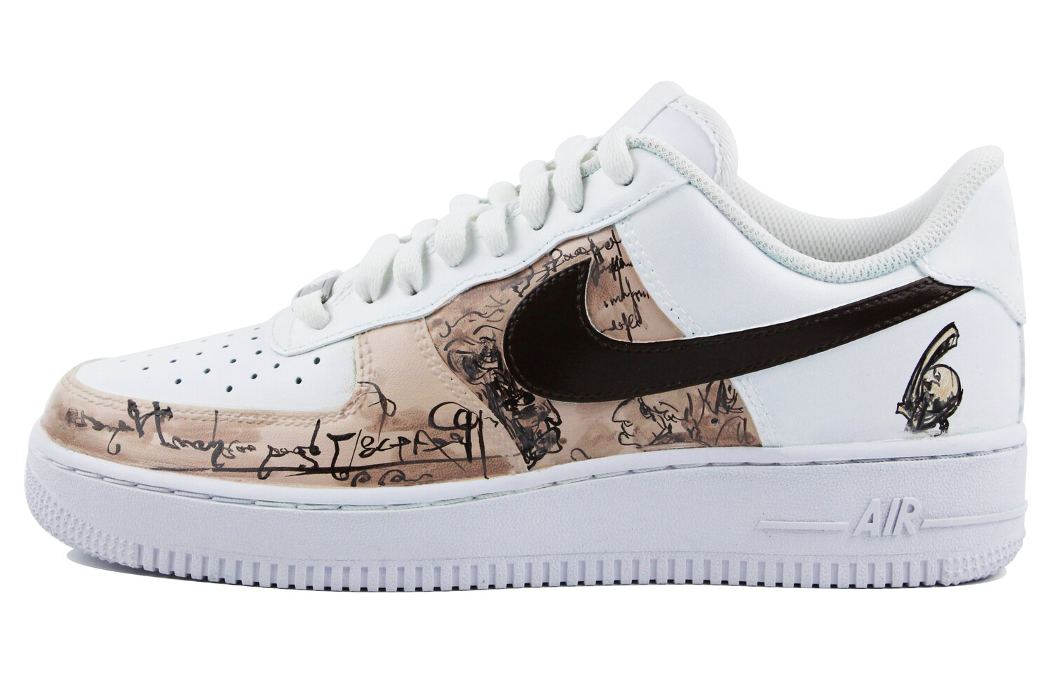 

Кроссовки для скейтбординга Air Force 1 мужские с низким верхом белые/коричневые Nike, Коричневый, Кроссовки для скейтбординга Air Force 1 мужские с низким верхом белые/коричневые Nike