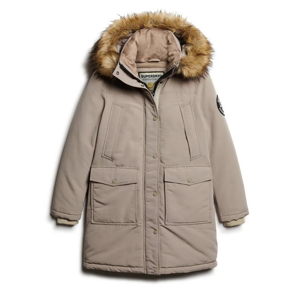 

Куртка Superdry Everest Faux Fur, бежевый