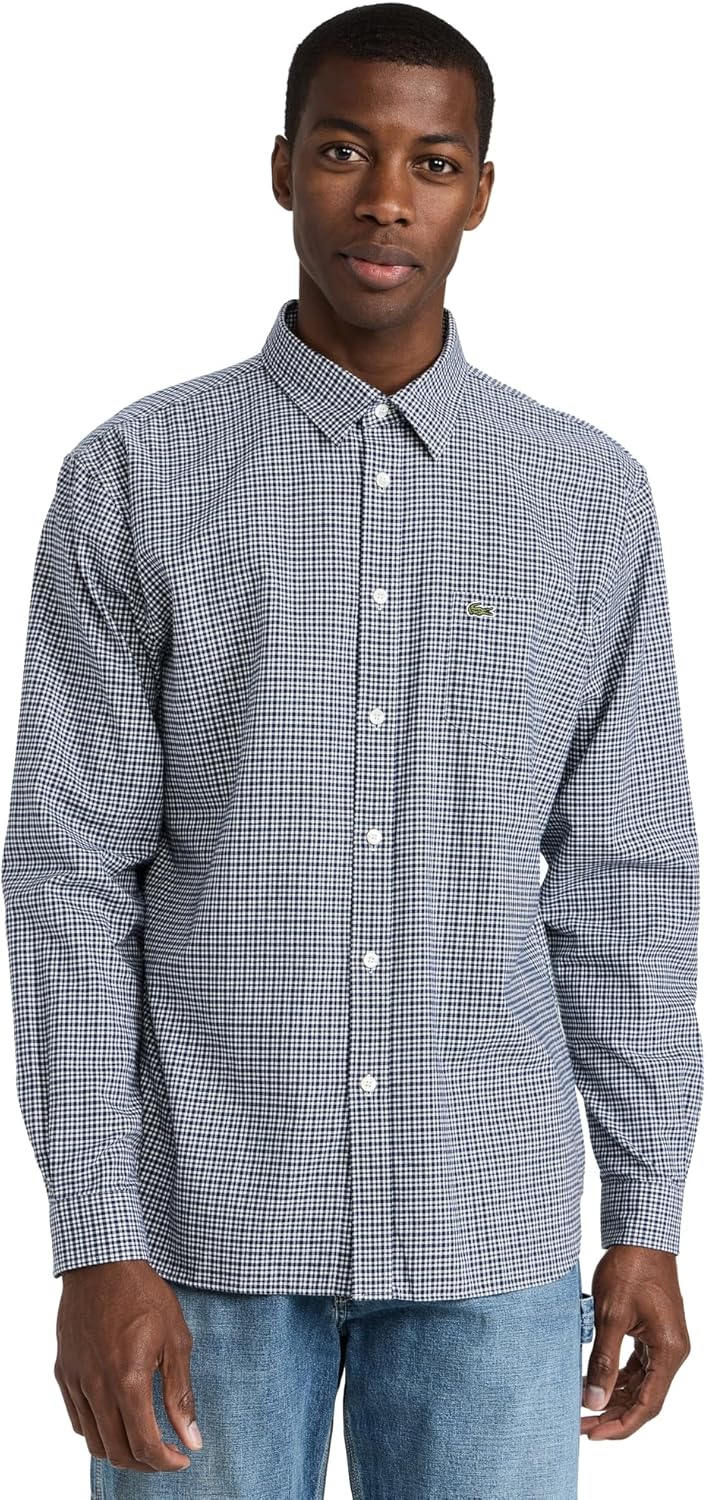 

Lacoste мужская рубашка на пуговицах с клетчатым воротником, Regular Fit, Abimes/Multico