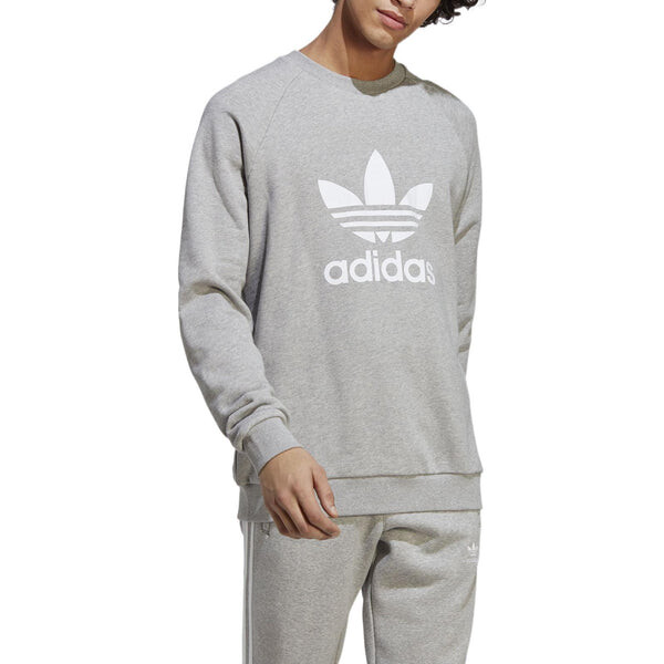 Рубашка оригиналы adicolor классика трилистник круглый вырез толстовка Adidas, серый — фото 4