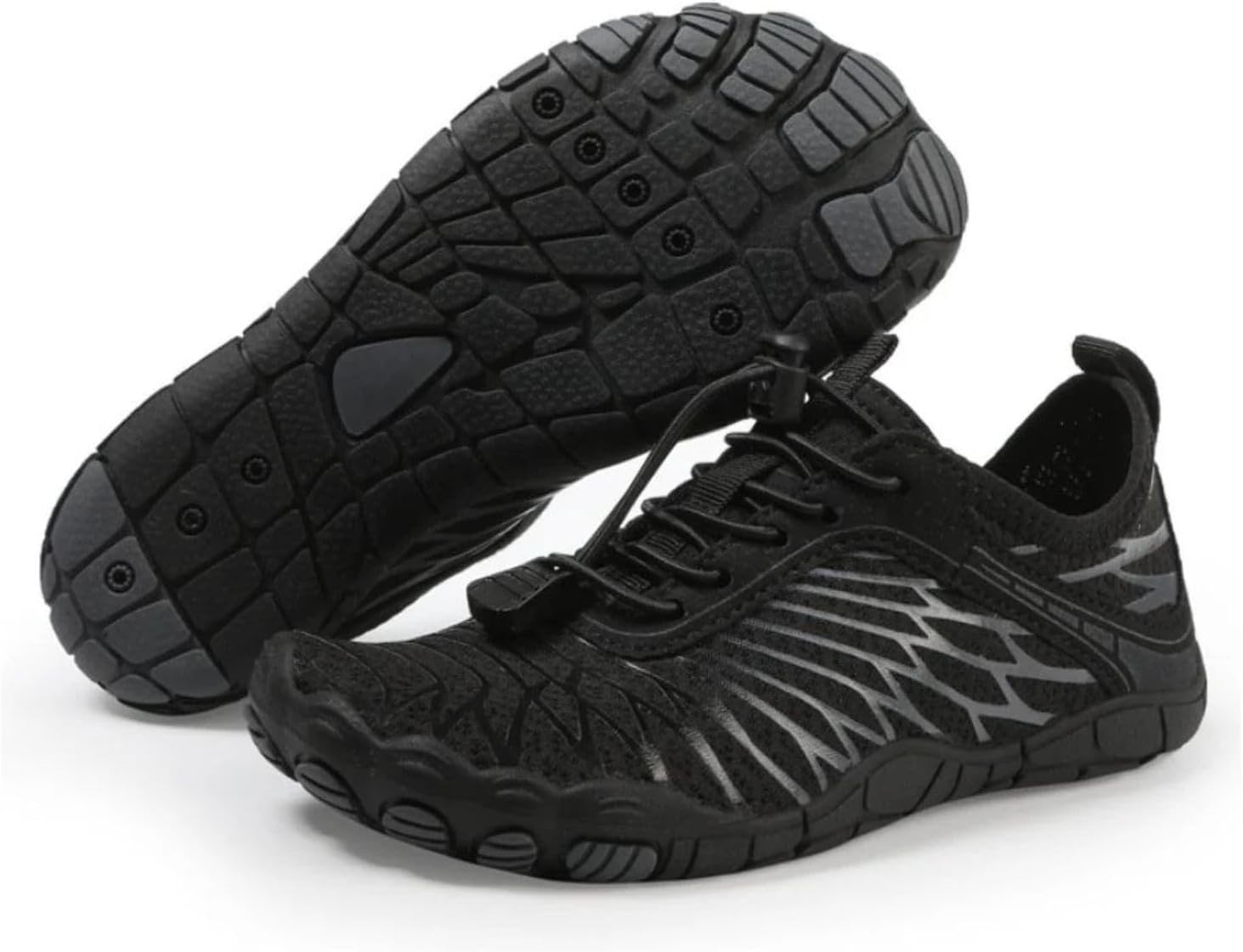 Детская обувь для походов Hike Footwear HF Barefoot - гибкие, легкие, с нулевым перепадом хода кроссовки для ходьбы и бега, минималистичные кроссовки для мальчиков и девочек, широкая посадка, быстро сохнущие, для спорта и повседневной носки, чер...