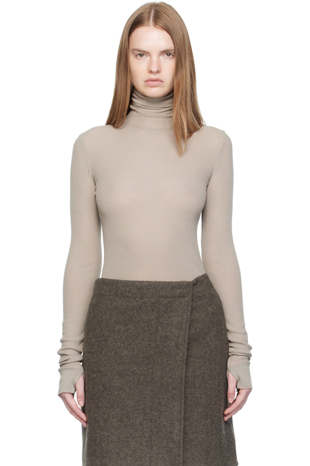 

Lemaire Бесшовная водолазка бежевого цвета