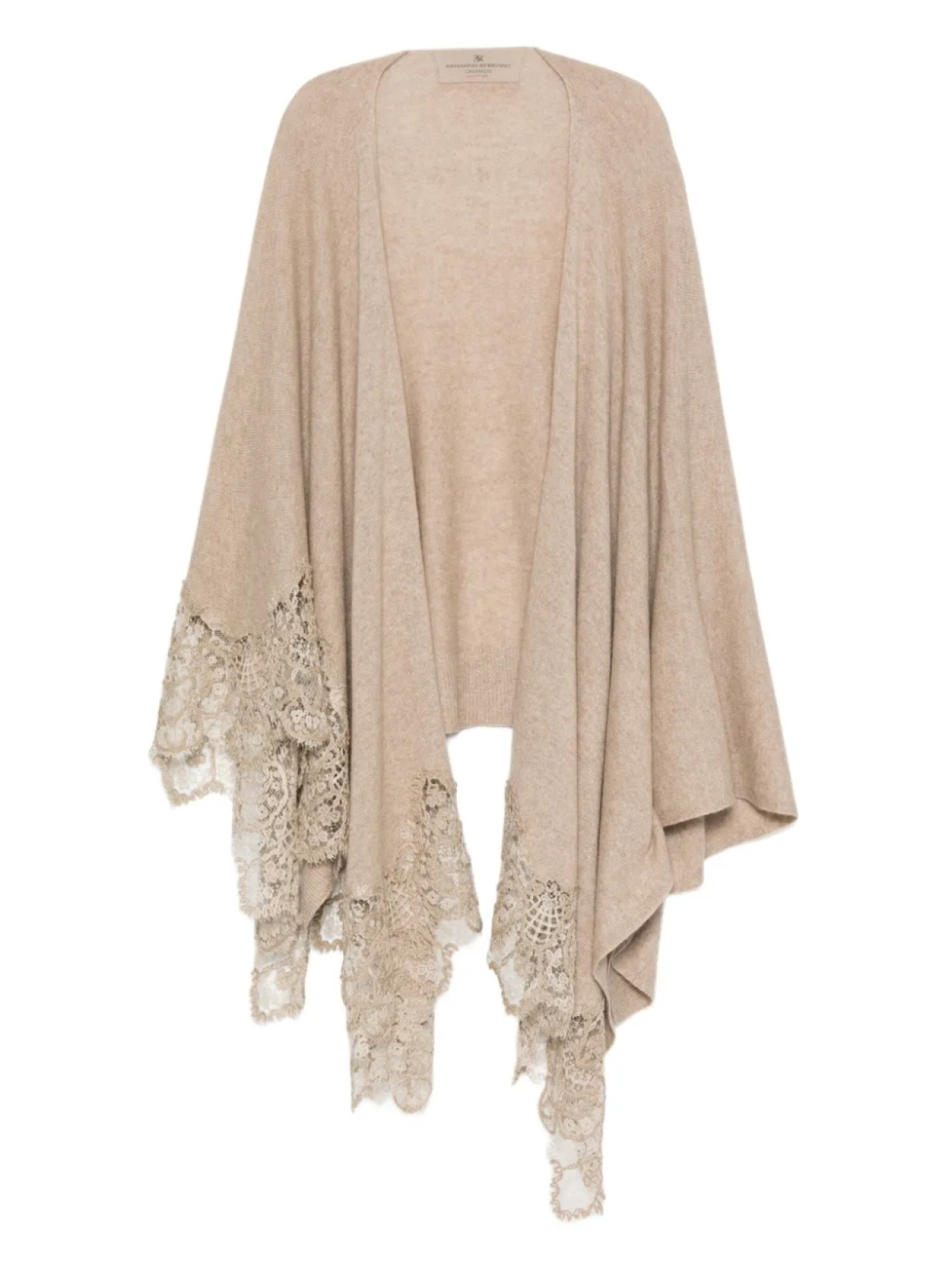 

Ermanno Scervino шерстяной кейп с кружевом, коричневый