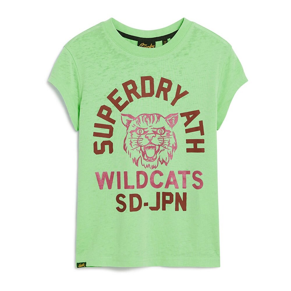 Футболка с коротким рукавом Superdry Varsity Burnout Cap, зеленый — фото 2