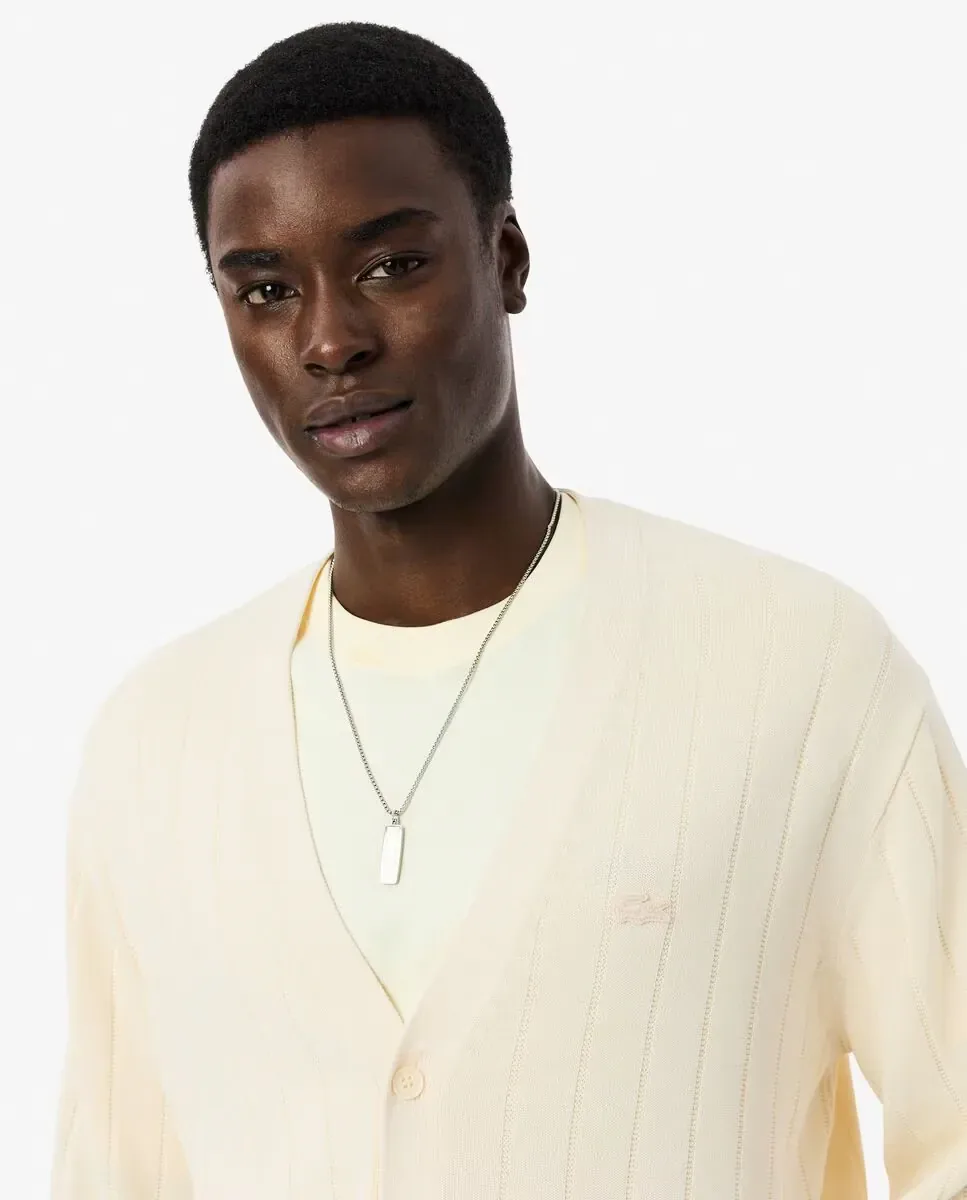 Мужская куртка из рифленого хлопкового микса коричневого цвета Lacoste, бежевый — фото 3