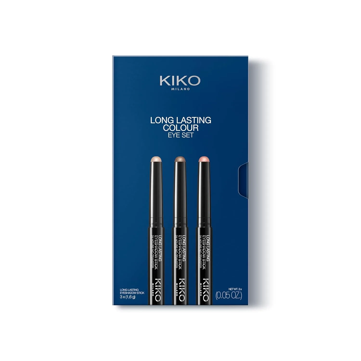 Набор стойких цветных теней для век KIKO Milano Long Lasting Colour Eye Set 01 | 3 карандаша для теней с 24-часовой стойкостью, 01 Timeless Notes
