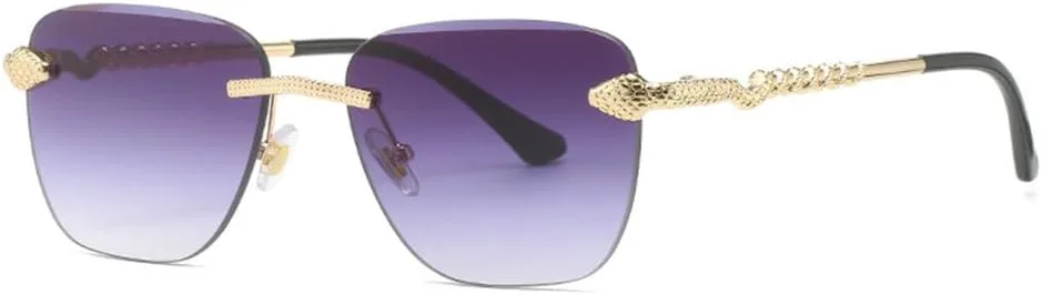 

Винтажные солнцезащитные очки MUTYNE без оправы для женщин и мужчин, модные солнцезащитные очки с металлическим змеиным рисунком, роскошные солнцезащитные очки, Gray