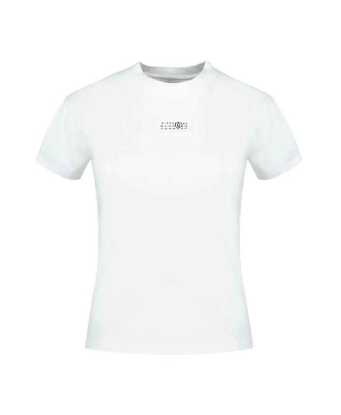 

Цифровая хлопковая трикотажная футболка Mm6 Maison Margiela, белый