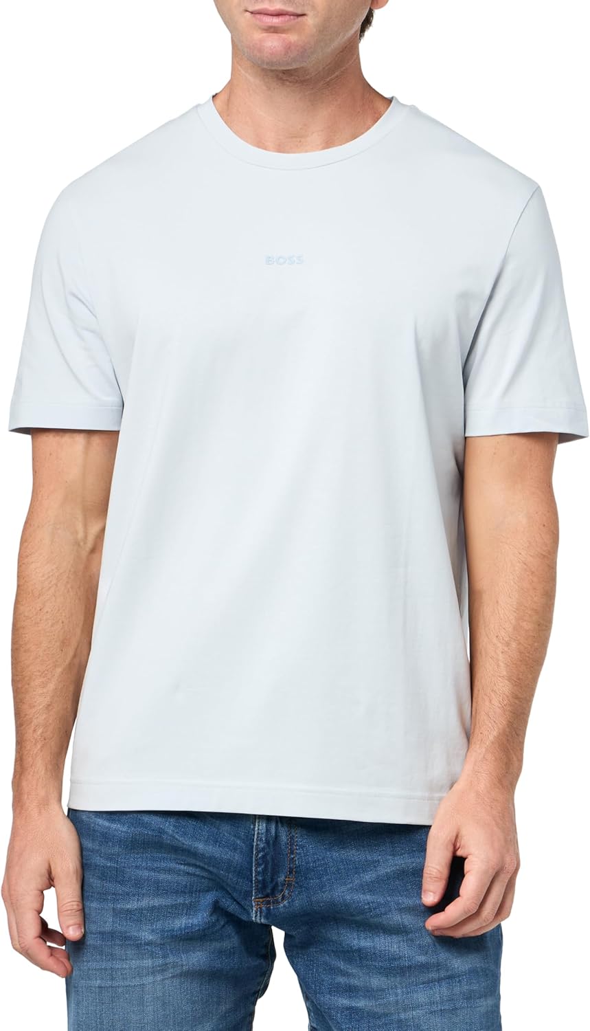 

Мужская хлопковая футболка BOSS с логотипом на груди, стандартного кроя, Shark Tooth