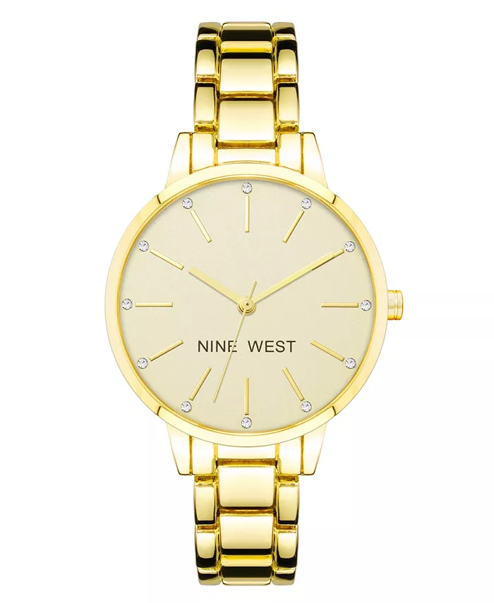 

Женские часы Quartz с браслетом из золотистого сплава, 36 мм Nine West