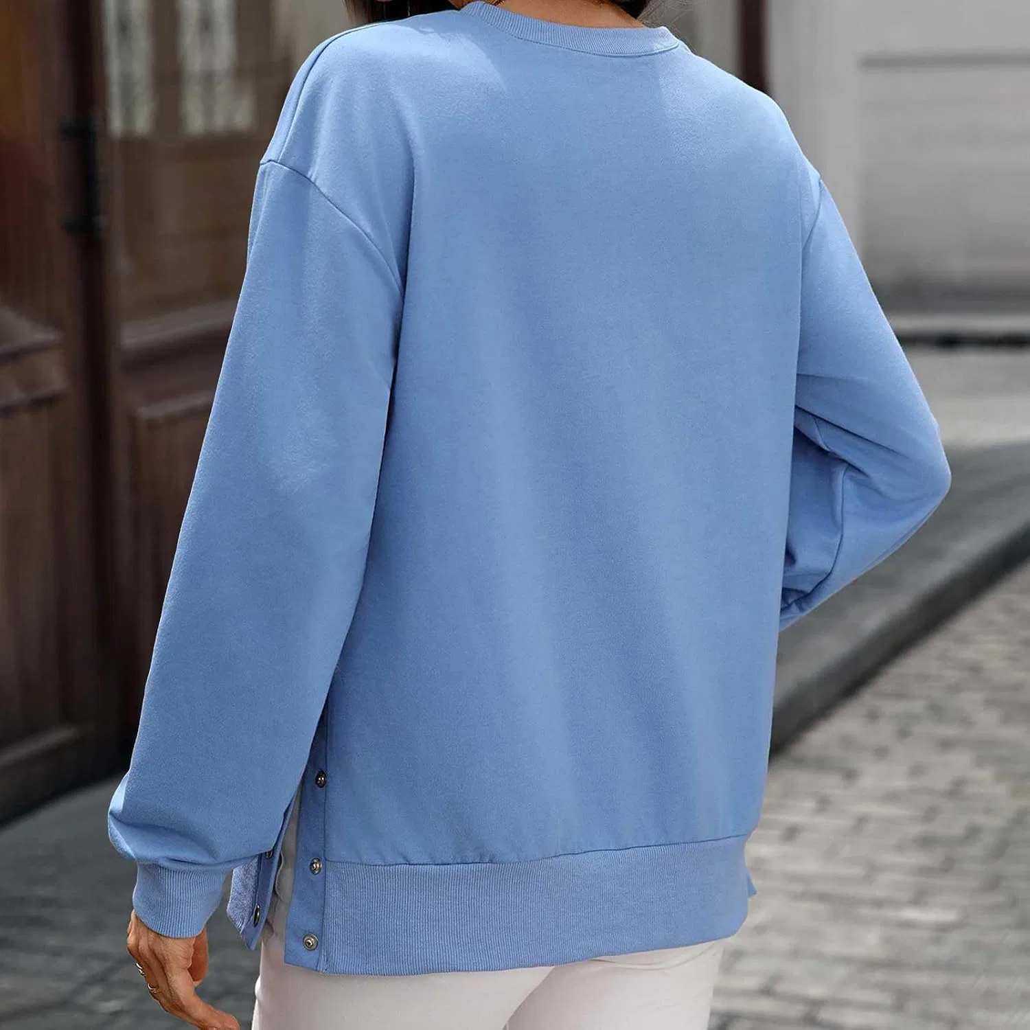 Блуза, длинный рукав из коллекции Autumn-Winter 15, светло-голубой — фото 4
