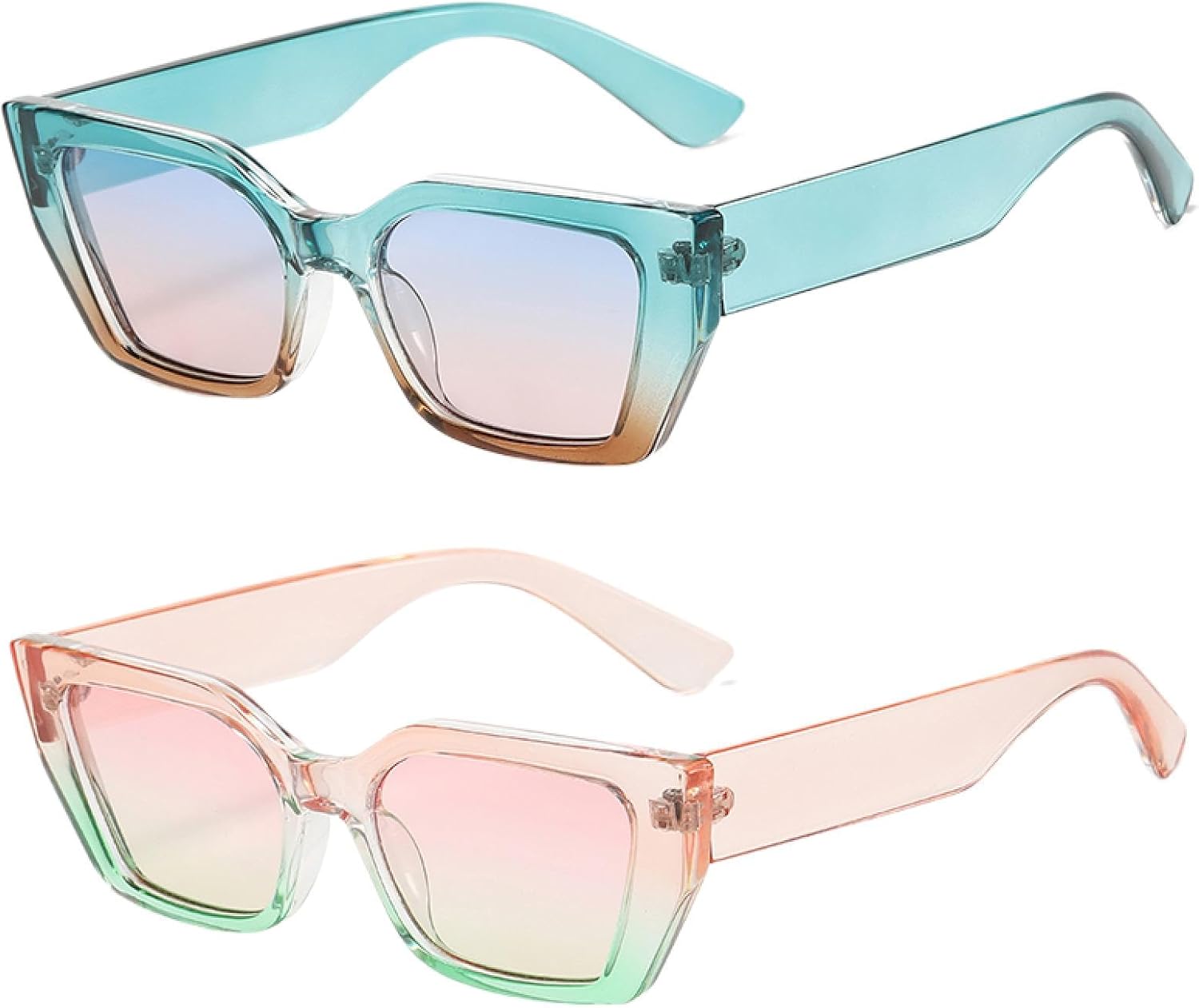 

Солнцезащитные очки с защитой от УФ-излучения UV400 | «Кошачий глаз» с градиентным переходом цвета | Для женщин и мужчин, для занятий спортом на открытом воздухе и вождения DSVIGF, 2pcs Z06