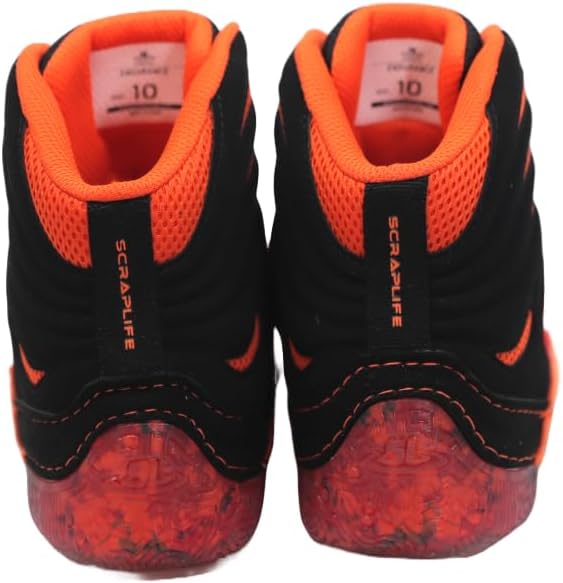 Мужские борцовские кроссовки ScrapLife для выносливости, Спортивная обувь для взрослых, подростков, мальчиков и девочек, бокса, ММА, борьбы, бразильского джиу-джитсу, NFHS, университетской команды, черный/оранжевый — фото 4