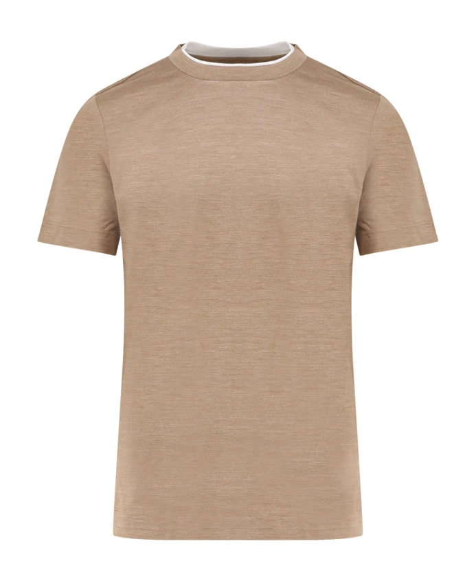 

Коричневая футболка с круглым вырезом и логотипом Hugo, коричневый